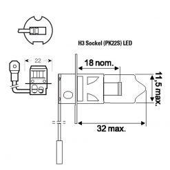 LED- Birne SIMONI RACING (Paar) 12- Fach SMD LED 12V (Sockel: H3) in Weiss