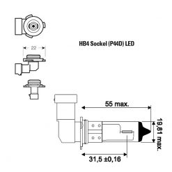 LED- Birne SIMONI RACING (Paar) 18- Fach SMD LED 12V (Sockel: HB4) in Weiss