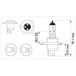 Glühlampe H4 12V 60/55W Philips Vision