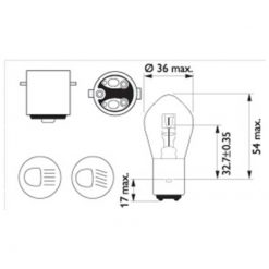 Glühlampe BA20d 12V 25/25W Flösser