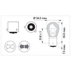 Glühlampe BAU15s 12V 21W Philips orange