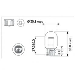 Glühlampe Glassockel T16 12V 21/5W Philips