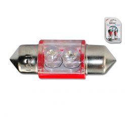 Glühlampe Soffitte LED 12V 2 LED 31mm rot