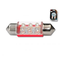 Glühlampe Soffitte LED 12V 6 LED 36mm rot