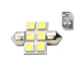 Glühlampe Soffitte LED 12V 6 LED 31mm weiss