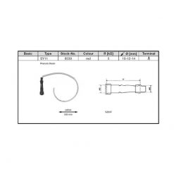 Zündkabel NGK (SY11) inkl. Kerzensterker (entstört mit 5kOhm) (8539) in GE