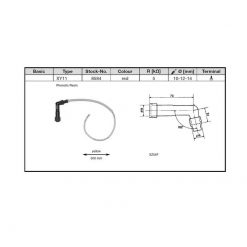 Zündkabel NGK (XY11) inkl. Kerzensterker (entstört mit 5kOhm) (8584) in GE