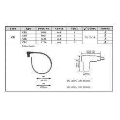 Zündkabel NGK (CR6) inkl. Kerzensterker (entstört mit 5kOhm Keramikwiderst