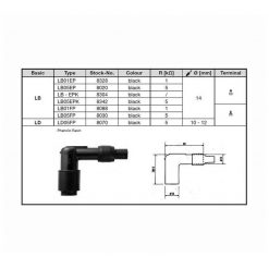 Kerzenstecker NGK LB01FP (8088) in SCHWARZ