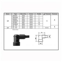 Kerzenstecker NGK LB05EHF (8336) in SCHWARZ