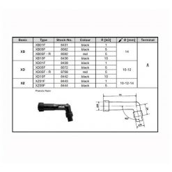 Kerzenstecker NGK XD10F (8442) in SCHWARZ