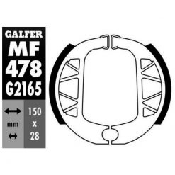 Bremsbacken Galfer 150x28mm (wie Yamaha 3ML-XF533-00)