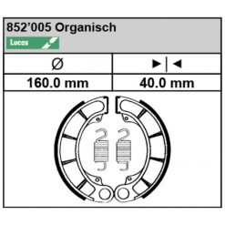 Bremsbacken Lucas MCS 806 (160x40mm)
