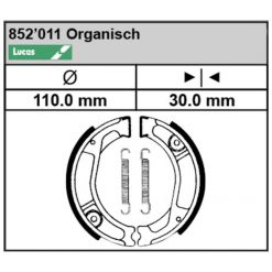 Bremsbacken Lucas MCS 812 (110x30mm)