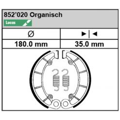 Bremsbacken Lucas MCS 822 (180x35mm)
