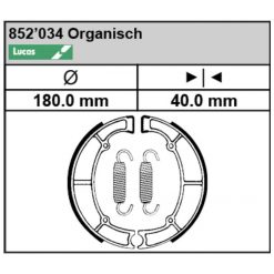 Bremsbacken Lucas MCS 852 (180x40mm)
