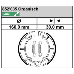 Bremsbacken Lucas MCS 853 (160x30mm)