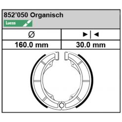 Bremsbacken Lucas MCS 907 (160x30mm)