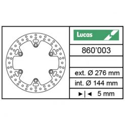 Bremsscheibe Lucas (MST 205) 276/144/5mm