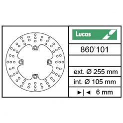 Bremsscheibe Lucas (MST 434) 255/105/6mm