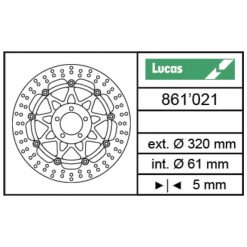 Bremsscheibe Lucas (MSW 216) 320/61/5mm schwimmend