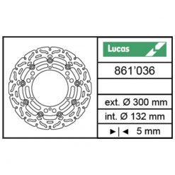 Bremsscheibe Lucas (MSW 224 RAC) 300/132/5mm schwimmend