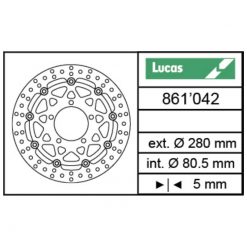 Bremsscheibe Lucas (MSW 238) 280/80,5/5mm schwimmend
