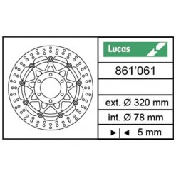 Bremsscheibe Lucas (MSW 251) 320/78/5mm schwimmend