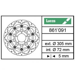 Bremsscheibe Lucas (MSW 281 RAC) 305/72/5mm schwimmend