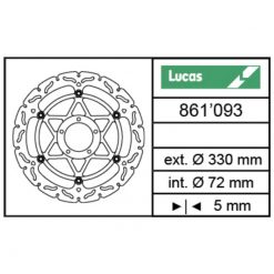Bremsscheibe Lucas (MSW 280 RAC) 330/72/5mm schwimmend