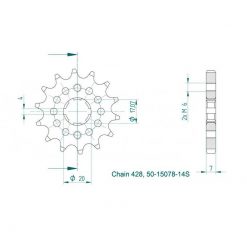 Ritzel ESJOT 428/14Z SWM SM 125 R / RS 125 R