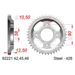 Zahnkranz AFAM Stahl 428/45Z