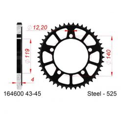 Zahnkranz AFAM Stahl 525/46Z
