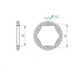 Zahnkranz Ducati Alu Adapter JT760 525/39Z titan-farbig
