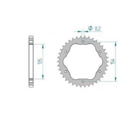 Zahnkranz Ducati Alu Adapter JT760 525/43Z schwarz lackiert