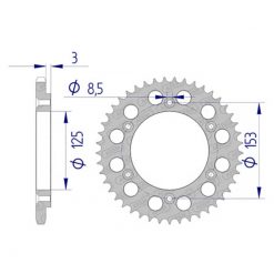 Zahnkranz Honda Cross Alu 520/50Z  CRF 450 2013 ->