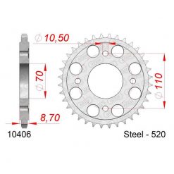 Zahnkranz Stahl Honda 520/41Z