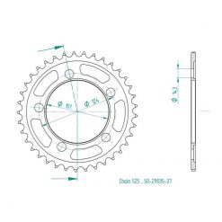 Zahnkranz Stahl KTM 525/44Z
