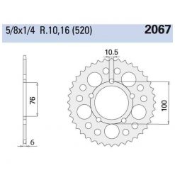 Zahnkranz PBR Marchesini/BST/OZ Alu 520/40Z schwarz