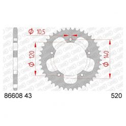 Zahnkranz AFAM Stahl Triumph 520/43Z verzinkt