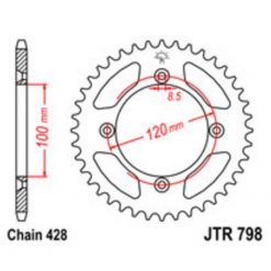 Zahnkranz AFAM Yamaha Alu 428/52Z silber