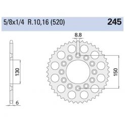 Zahnkranz KIT CROSS Yamaha Alu 520/49Z