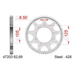 Zahnkranz Aprilia, Malaguti, Mondial, Rieju 428/62Z