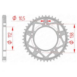 Zahnkranz Stahl Yamaha 525/45Z schwarz