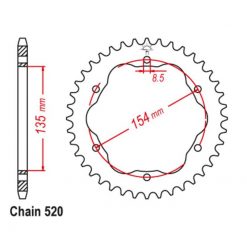 Zahnkranz Ducati Aluminium für Adapter JT760 520/44Z