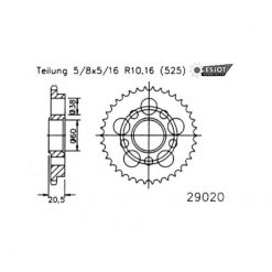 Zahnkranz Ducati Stahl 525/38Z