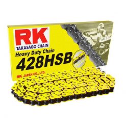 Kette 428 RK 428HSB 146L, verstärkt plus, ohne O-Ring, LY (gelb)