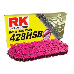 Kette 428 RK 428HSB 146L, verstärkt plus, ohne O-Ring, FP (pink)