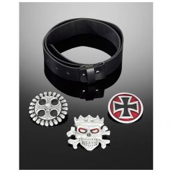 Ledergürtel HH (80 - 125cm) inkl. KING SKULL Schnalle