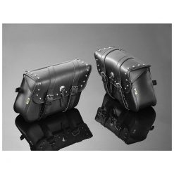 Satteltaschen HH Paar HOUSTON STUDS Echt-Leder schwarz 26x36x14